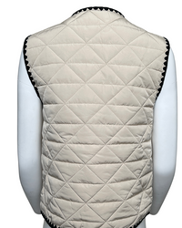 SNAP QUILTED VEST IN SAND