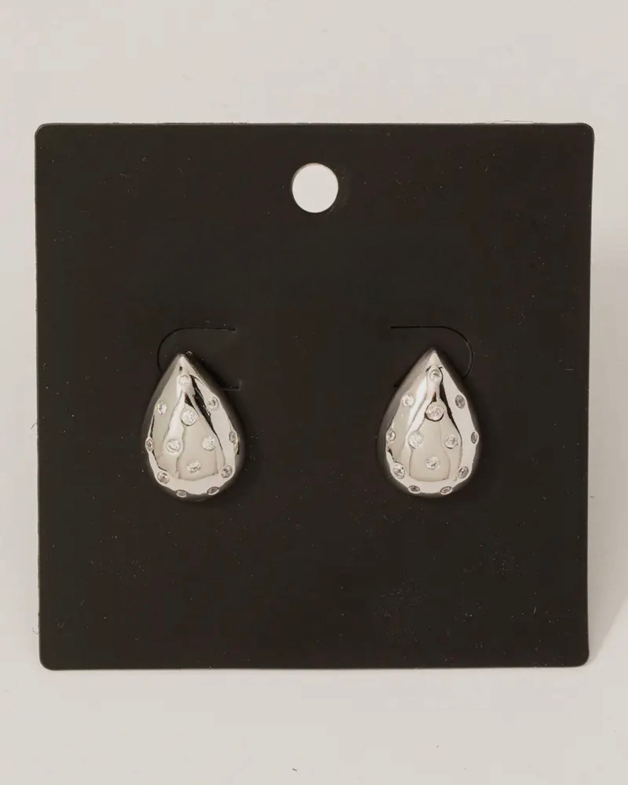 Gold Dipped Rhinestone Studded Teardrop Earrings - Blackbird Boutique