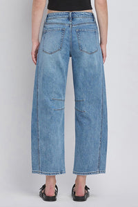 HIGH RISE BARREL LEG JEANS