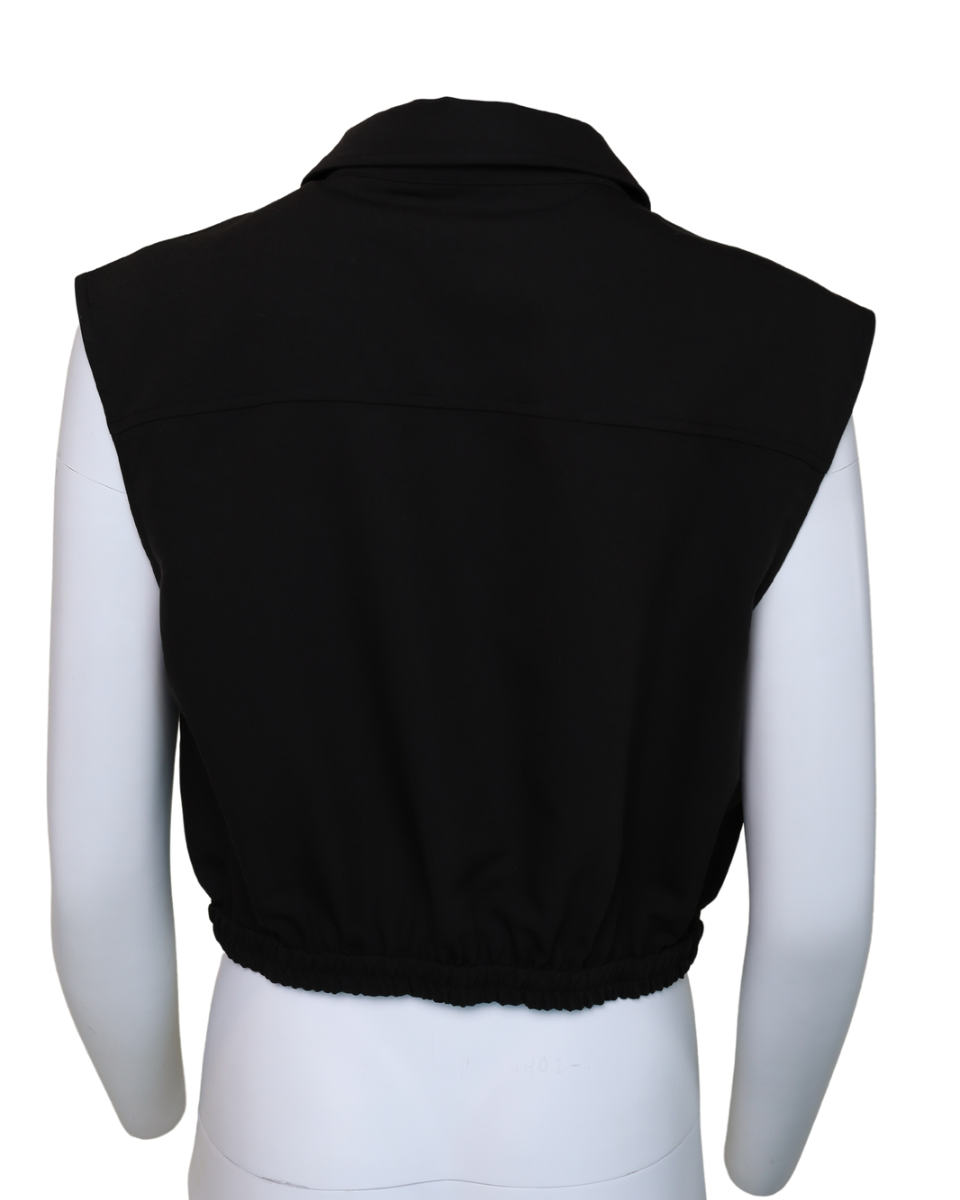 Black Crop Button Down Shirt - Blackbird Boutique