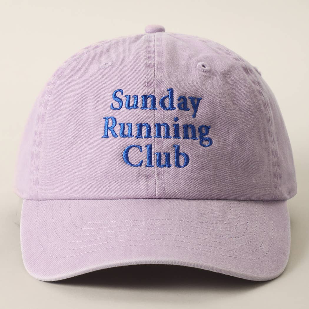 Sunday Running Club Embroidered Cotton Baseball Cap