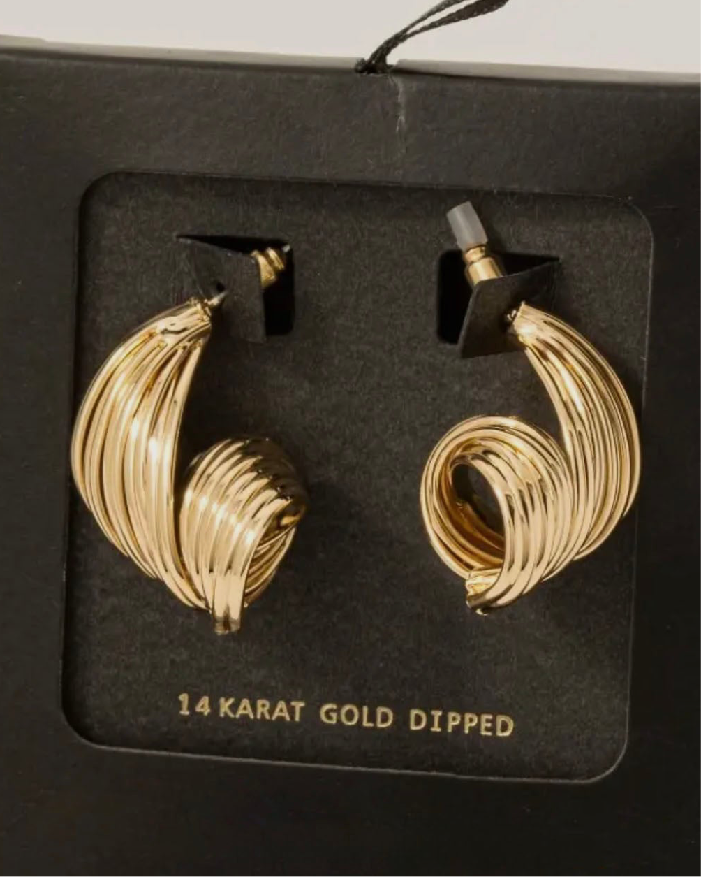 Gold Dipped Layered Wire Swirl Drop Earrings - Blackbird Boutique