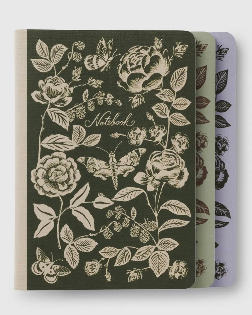 Rifle Paper Co. Set of 3 English Rose Notebooks - Blackbird Boutique