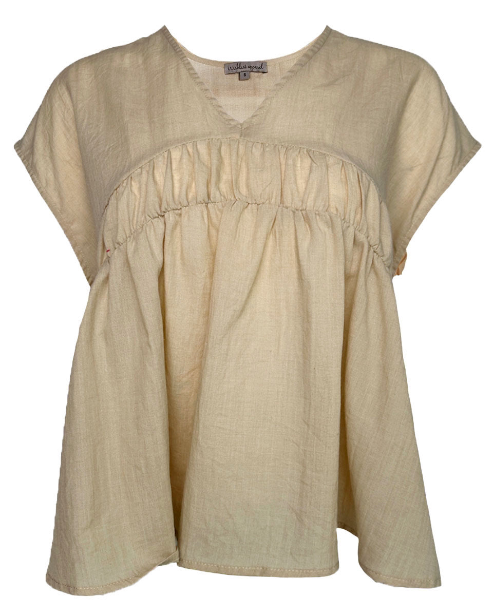 Taupe Woven Babydoll Blouse