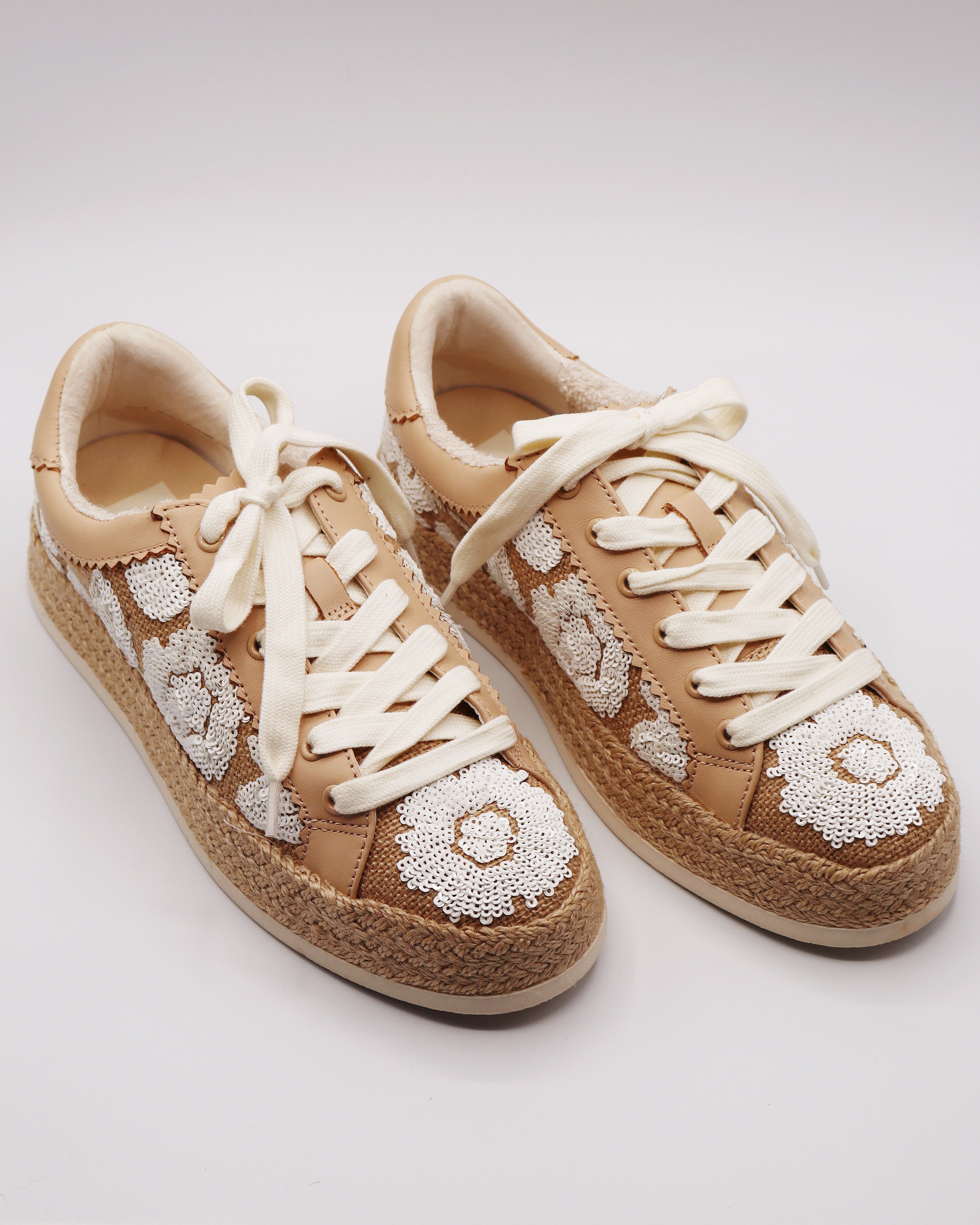 DOLCE VITA | Azalia Sneakers in Natural Multi Floral Sequin - Blackbird Boutique