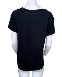 Short Sleeve Knit Tee in Black - Blackbird Boutique