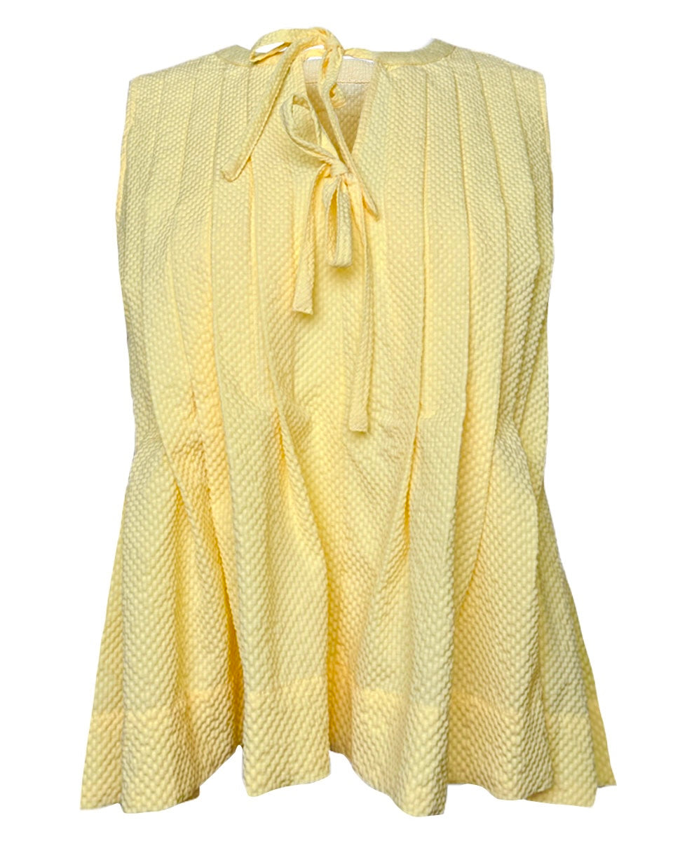 Solid Pleated Pullover Top in Lemon - Blackbird Boutique