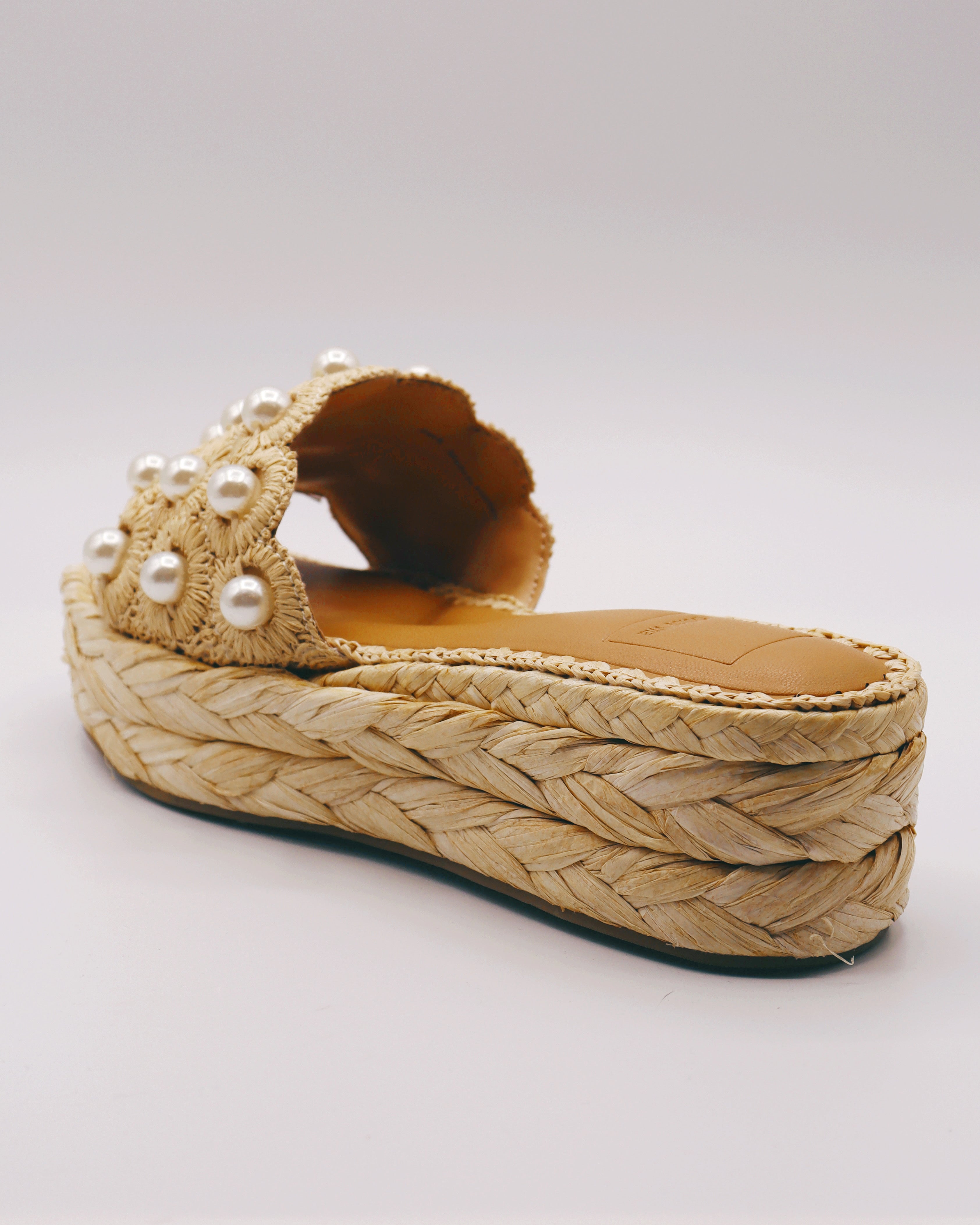 DOLCE VITA | Caper Pearl Raffia Platform Wedge Sandal - Blackbird Boutique