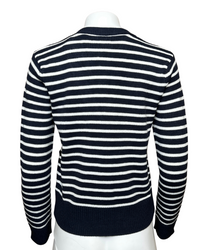 STRIPED KNIT CARDIGAN IN NAVY - Blackbird Boutique