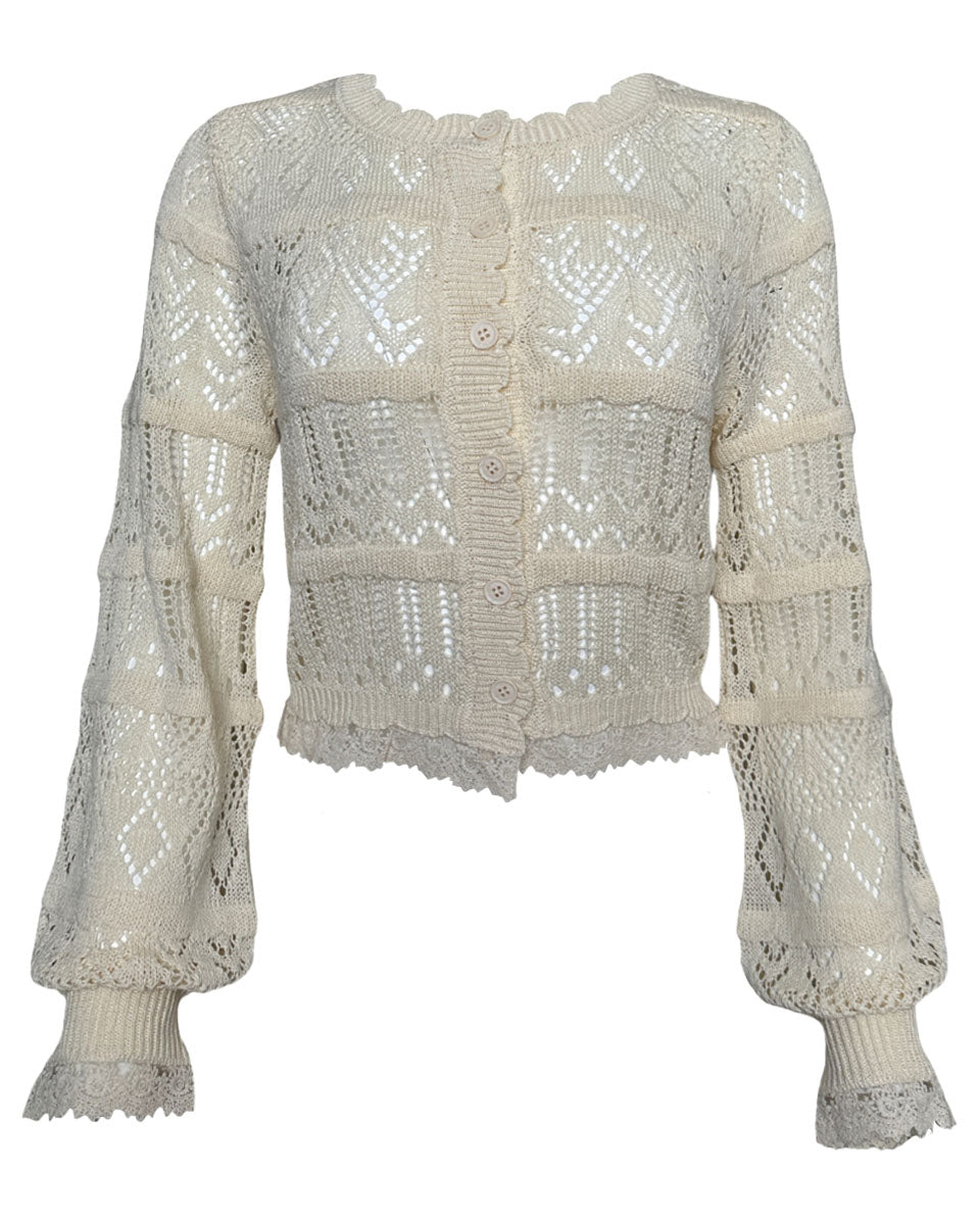 LACE TRIM CARDIGAN