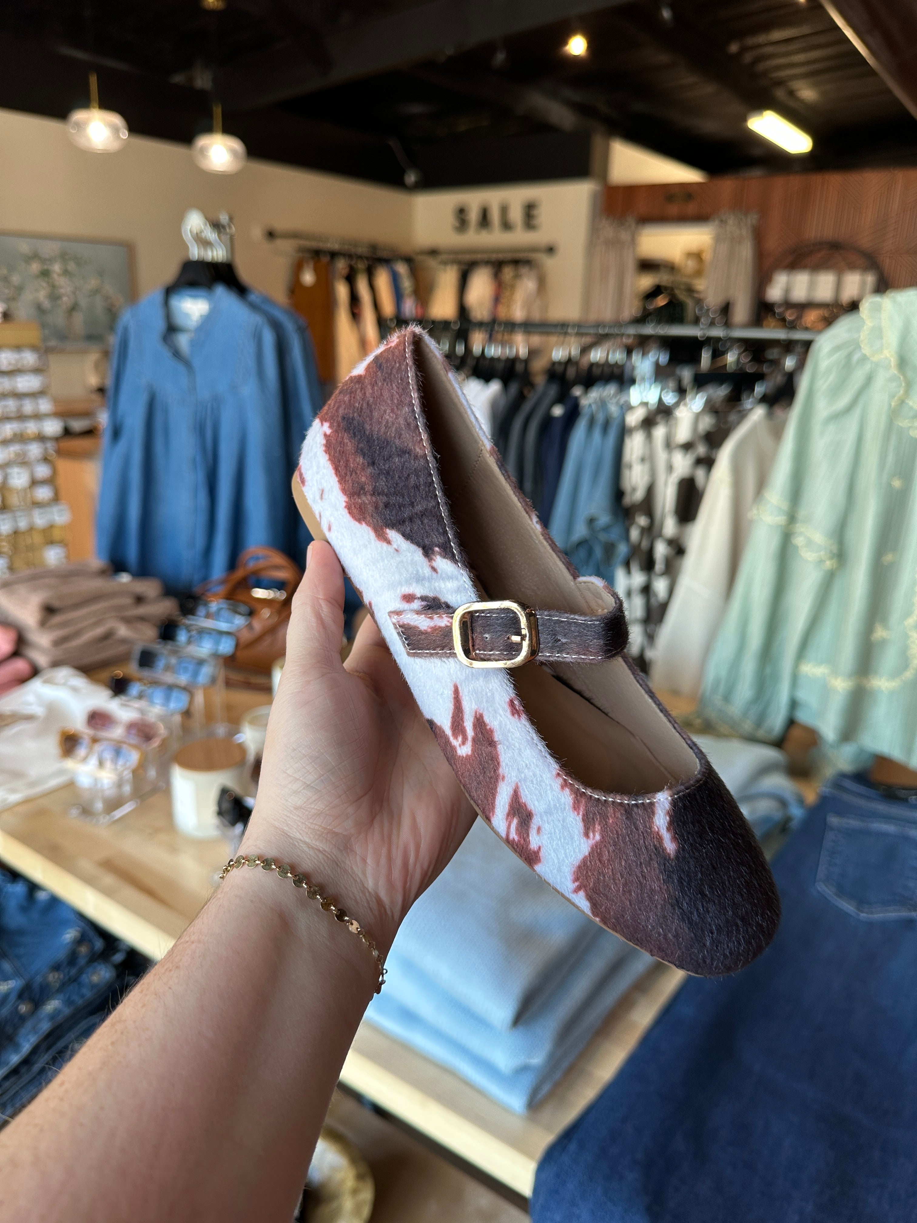 Animal Print Mary Jane Flats - Blackbird Boutique