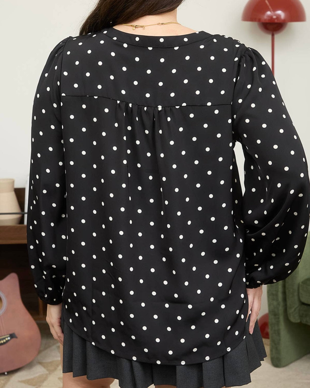 PLUS Polka Dot Blouse - Blackbird Boutique
