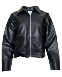 Zipper Front Faux Leather Jacket