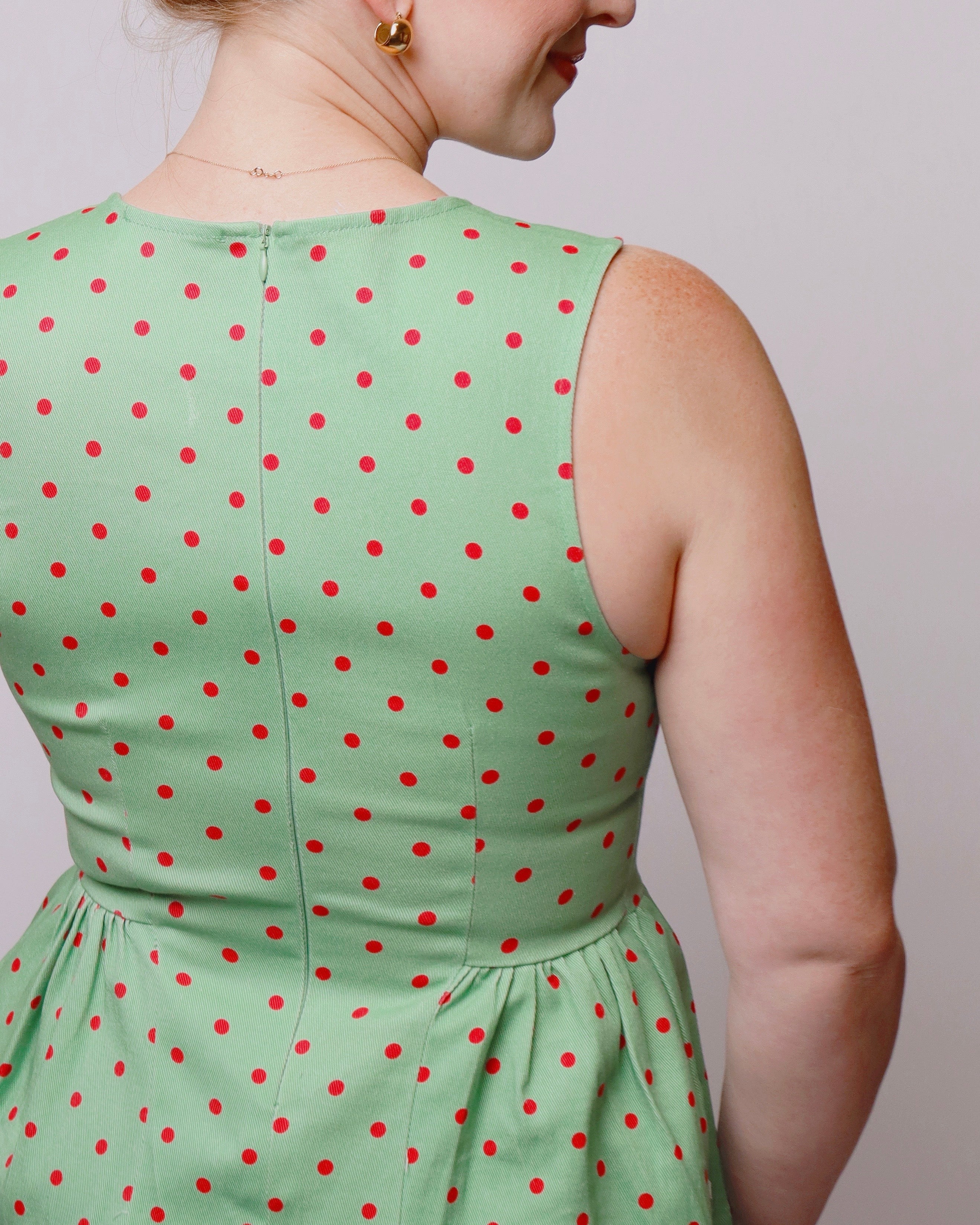 Mary Matcha Polka Dot Top