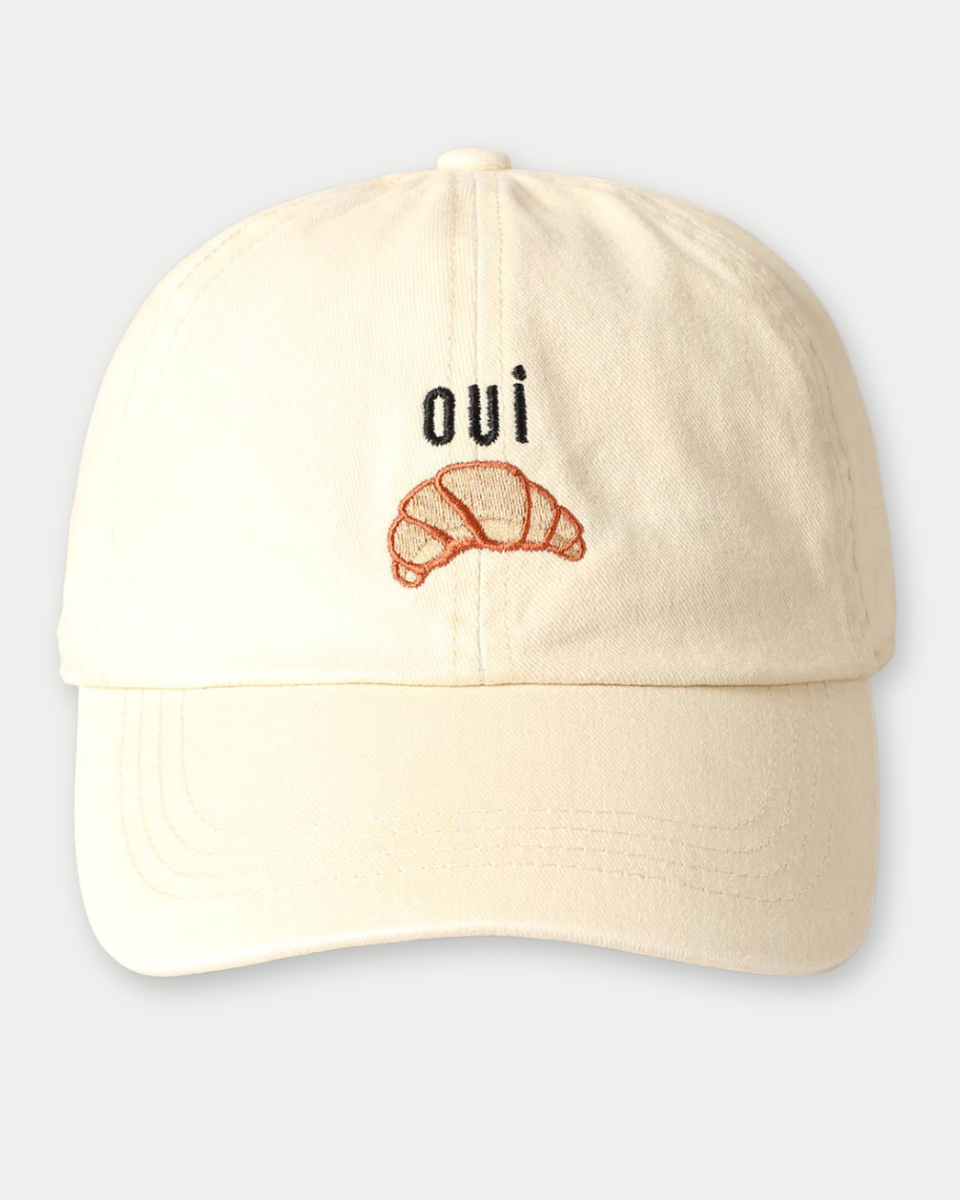 OUI Croissant Embroidered Baseball Cap