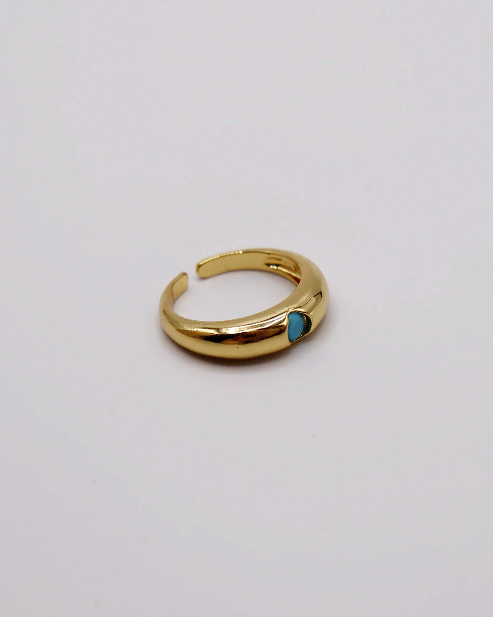 Turquoise Thin Dome Stacker Ring - Blackbird Boutique