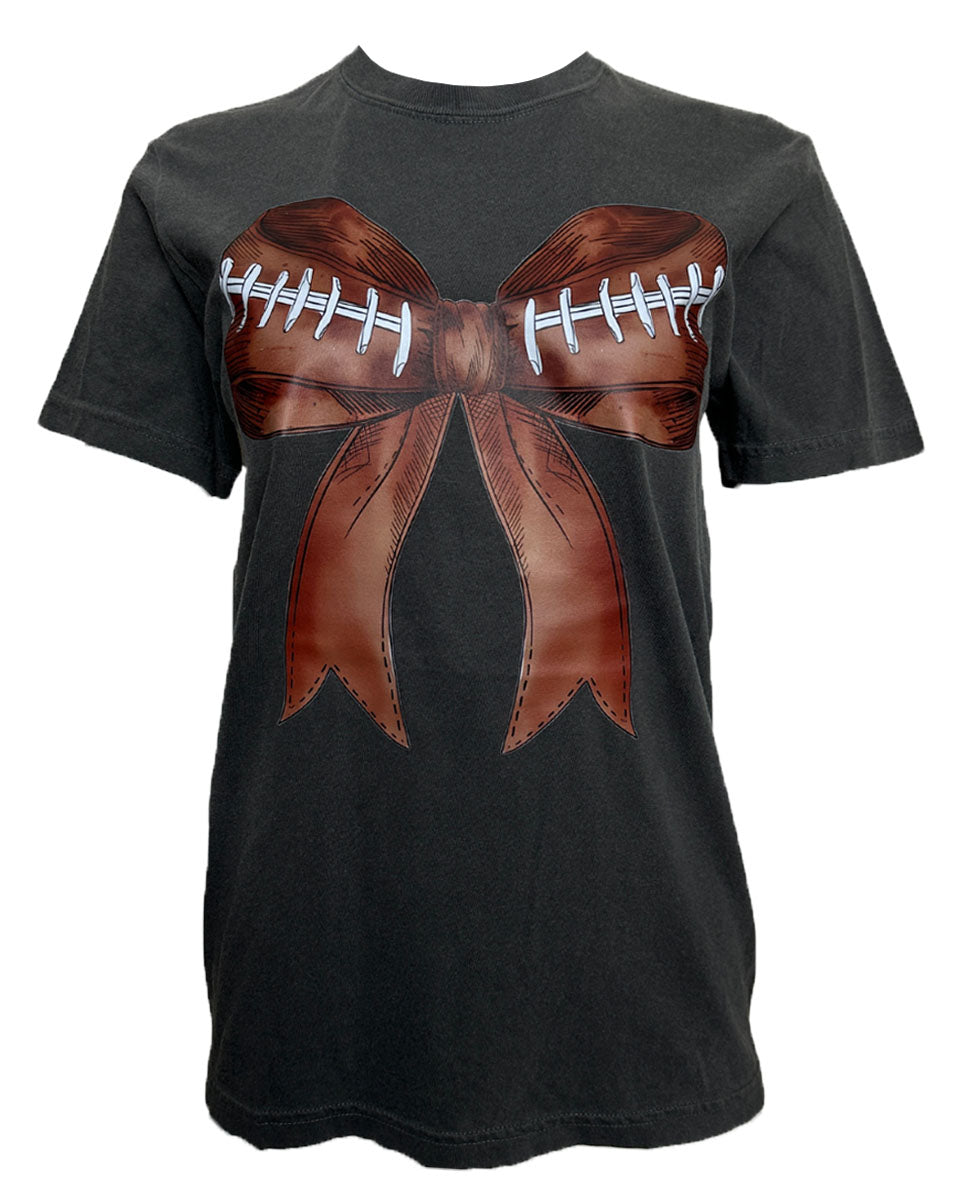 FOOTBALL BOW T-SHIRT - Blackbird Boutique