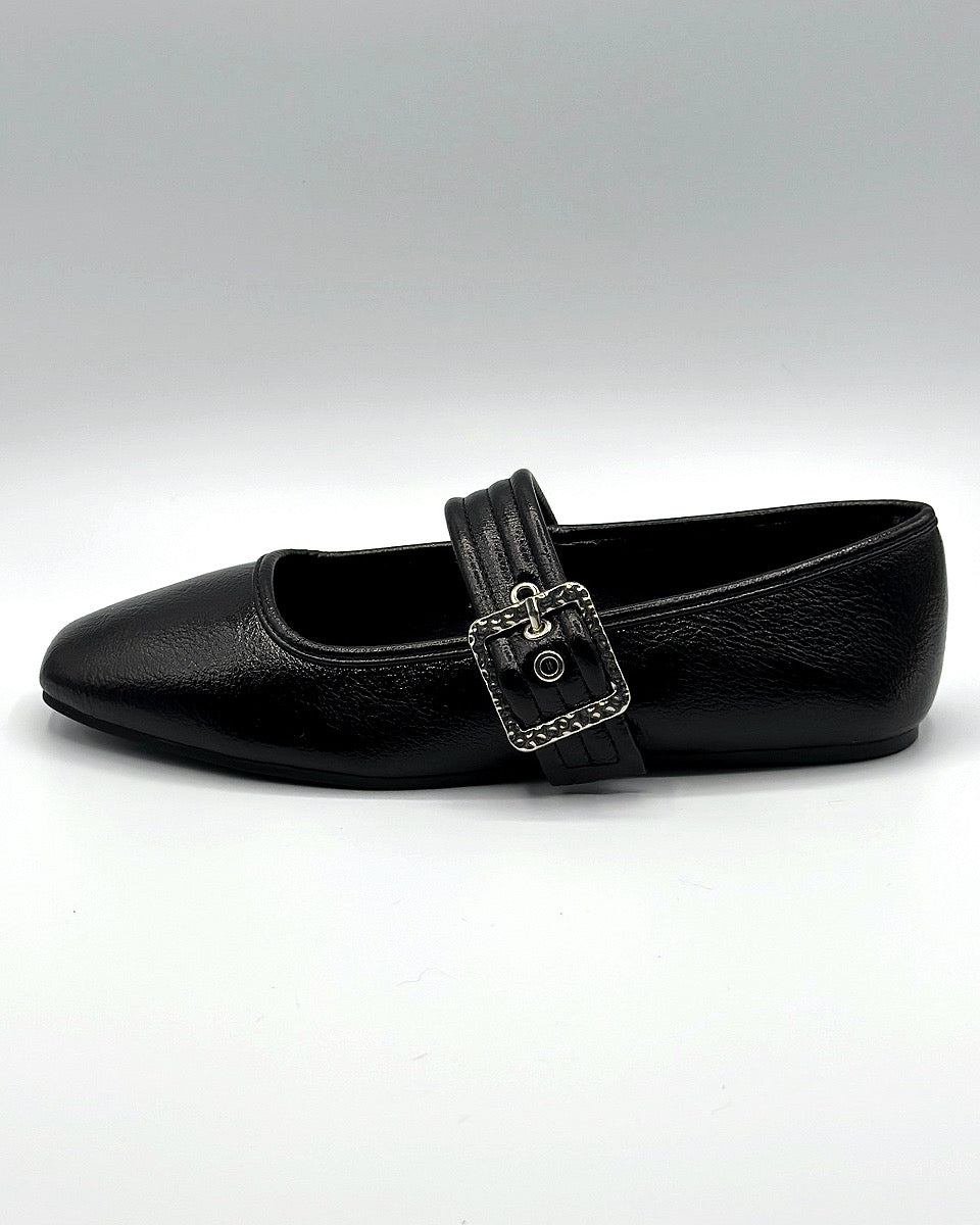 SPARROW SQUARE-TOE PADDED STRAP MARY JANE FLAT - Blackbird Boutique