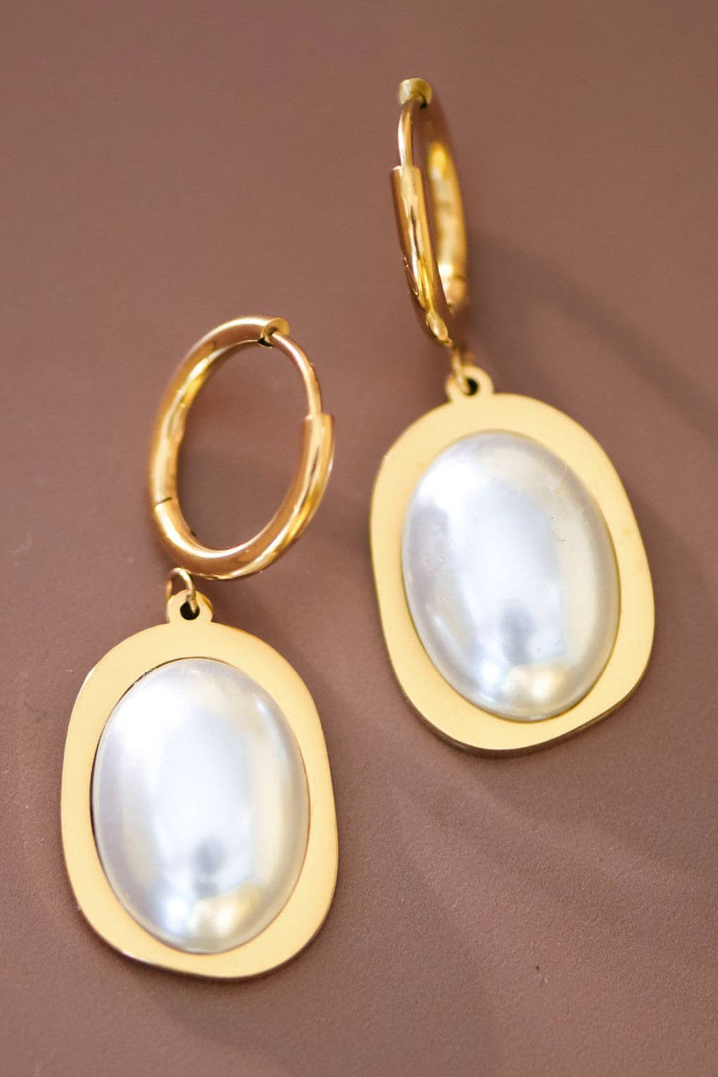 18K Gold Plated Waterproof Stainless Steel Drop Earrings