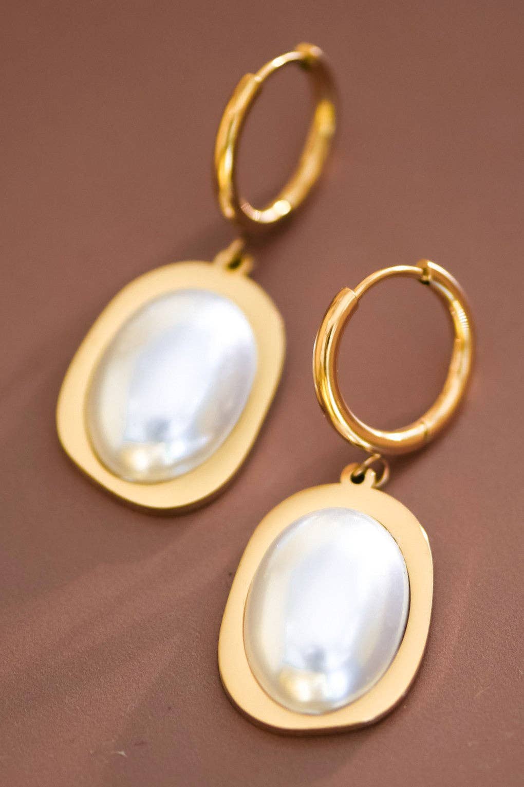 18K Gold Plated Waterproof Stainless Steel Drop Earrings