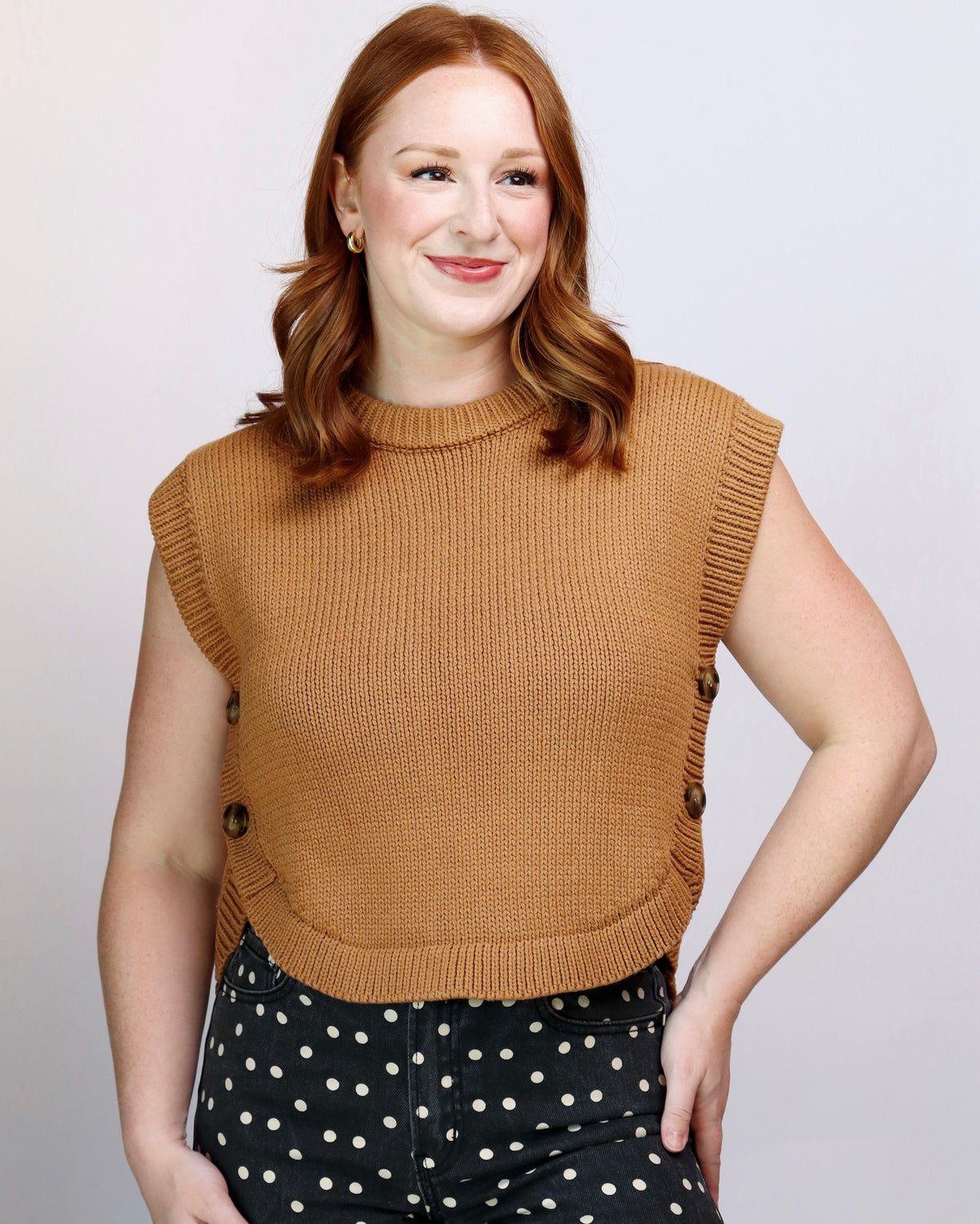 Suzie All Year Round Side Button Sweater Vest