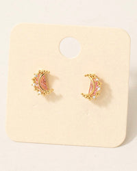 Pink Moon Stud Earrings - Blackbird Boutique