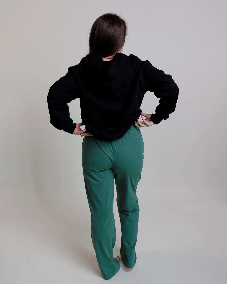 Wide Leg Lounge Pants - Gray Green - Blackbird Boutique