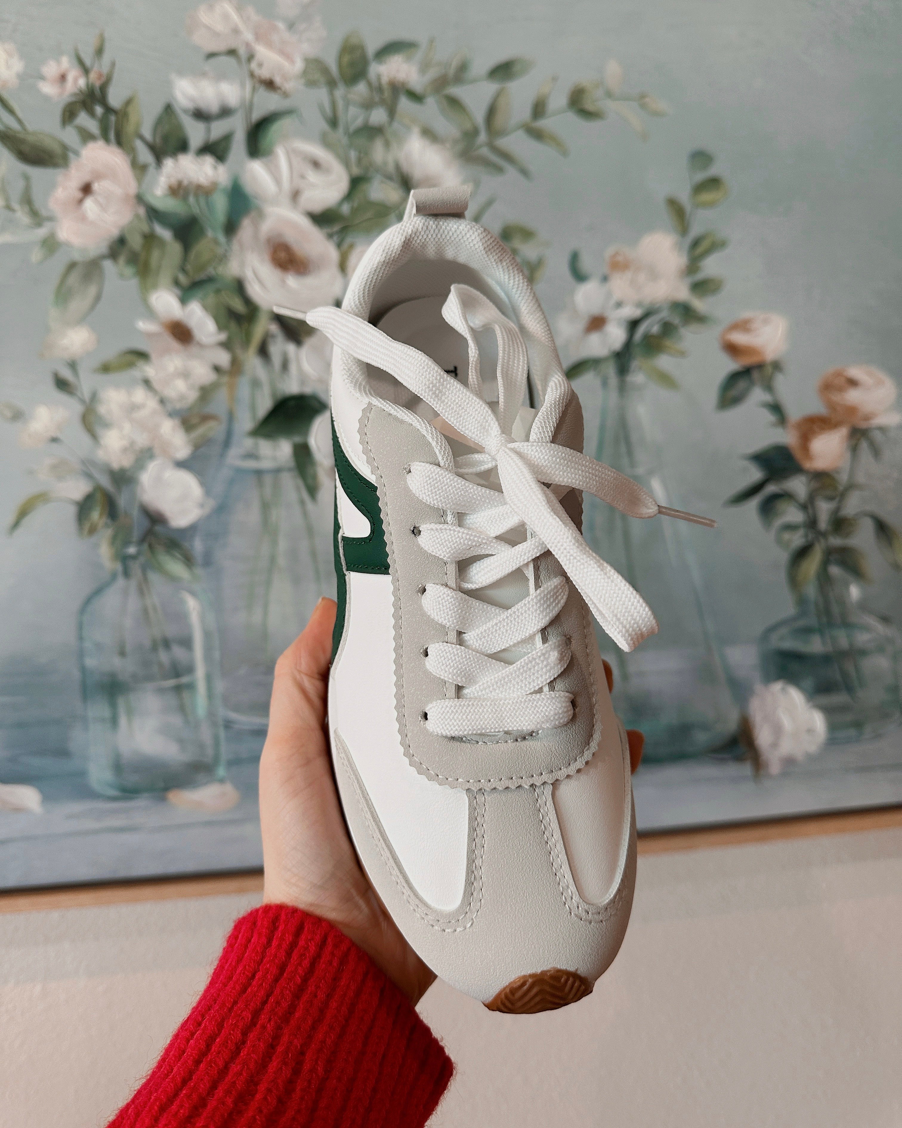 Athletic Fashion Sneakers - Green - Blackbird Boutique