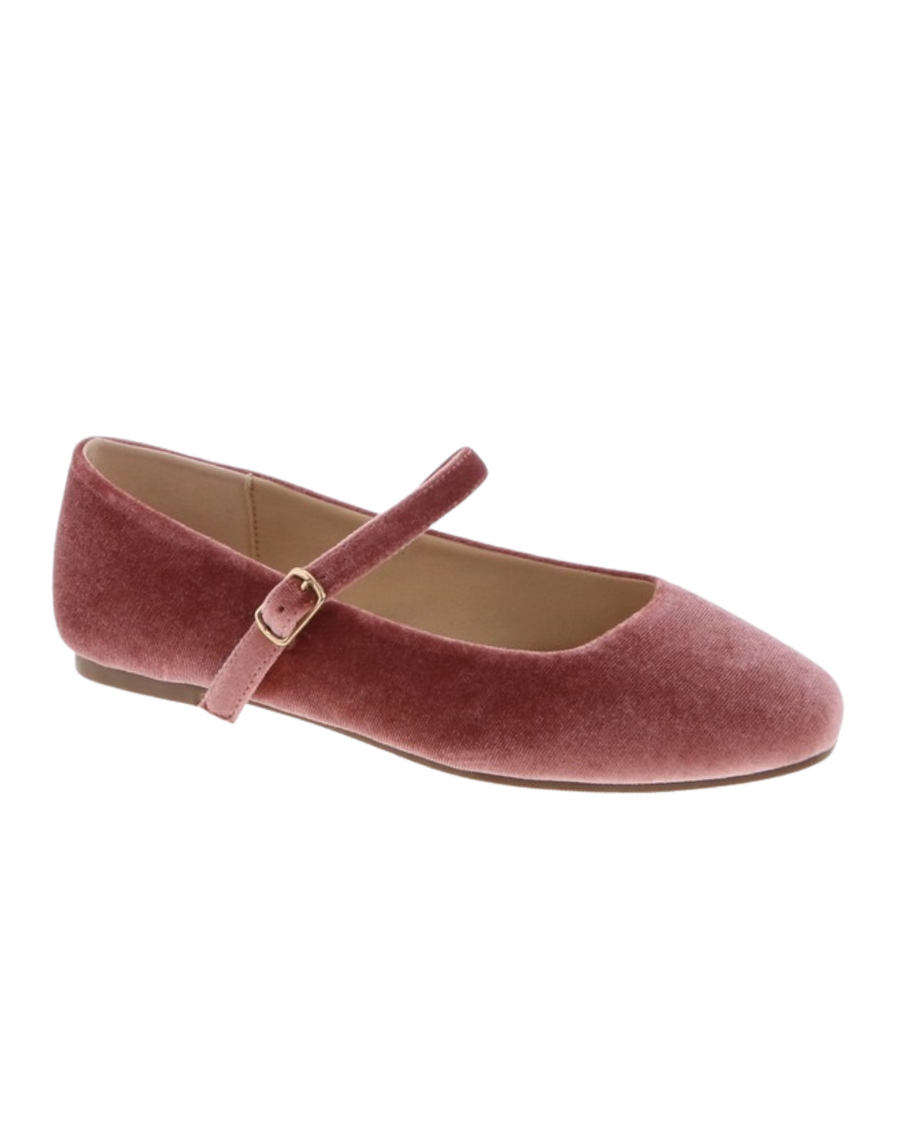 Velvet Ballet Flats in Mauve - Blackbird Boutique