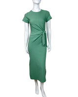 Side Tie Solid Knit Dress in Sage - Blackbird Boutique