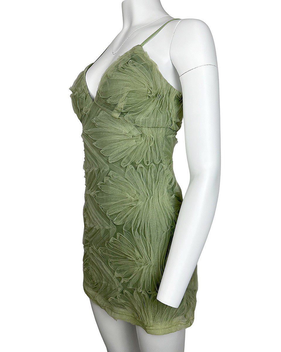 Light Green Textured Mini Dress - Blackbird Boutique