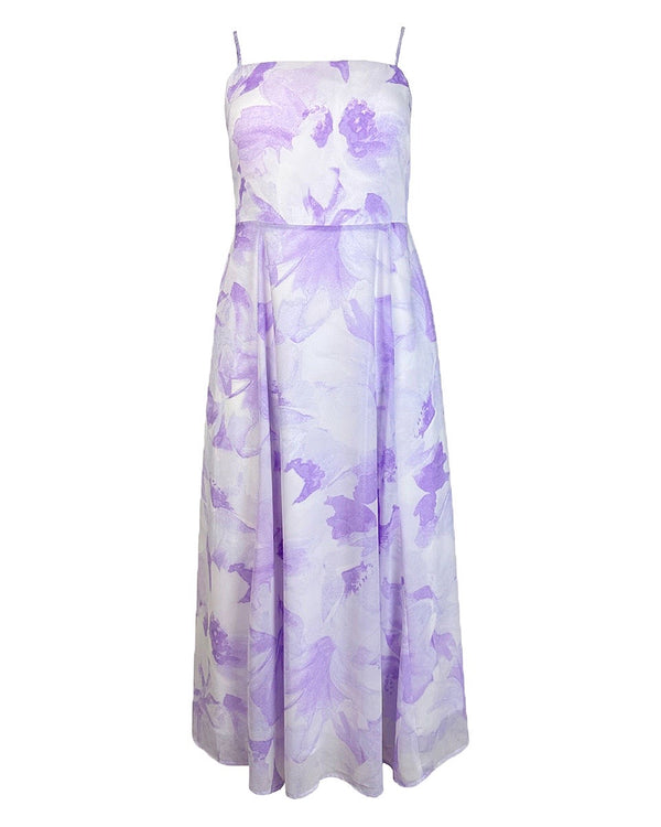 Lavender Floral Midi Dress - Blackbird Boutique