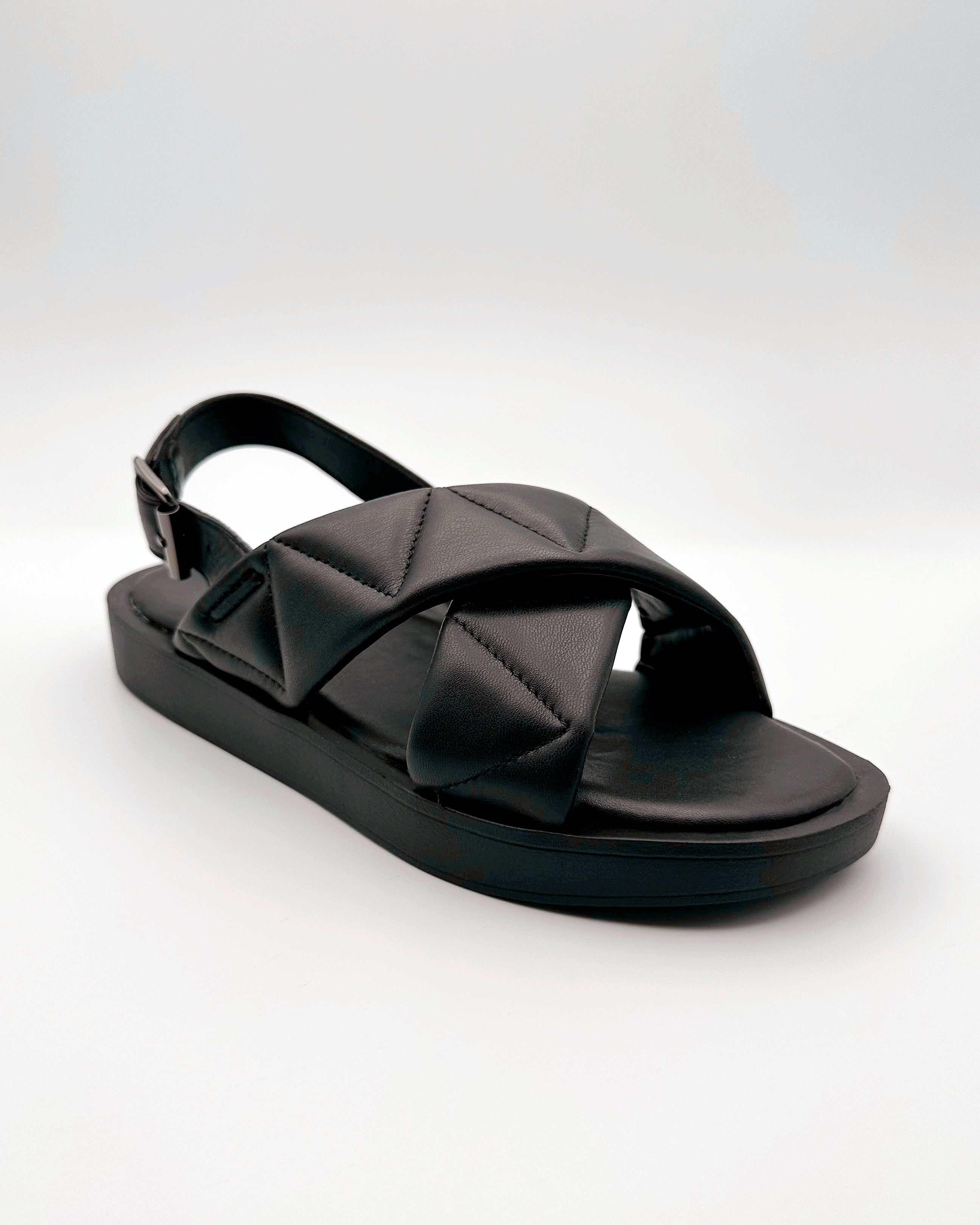 Cal Black Ankle Strap Sandals - Blackbird Boutique