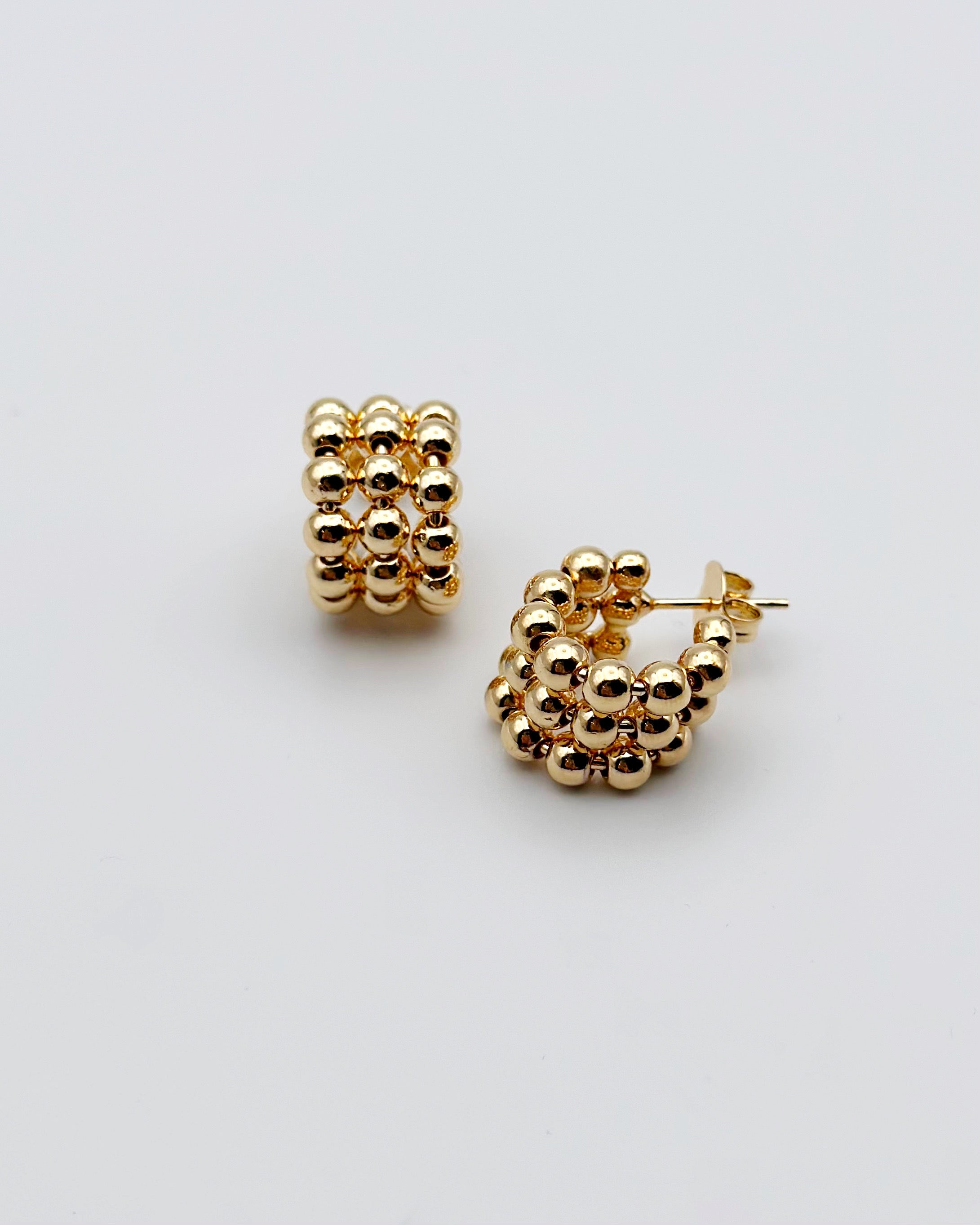 Gold Bead Hoop Earrings - Blackbird Boutique