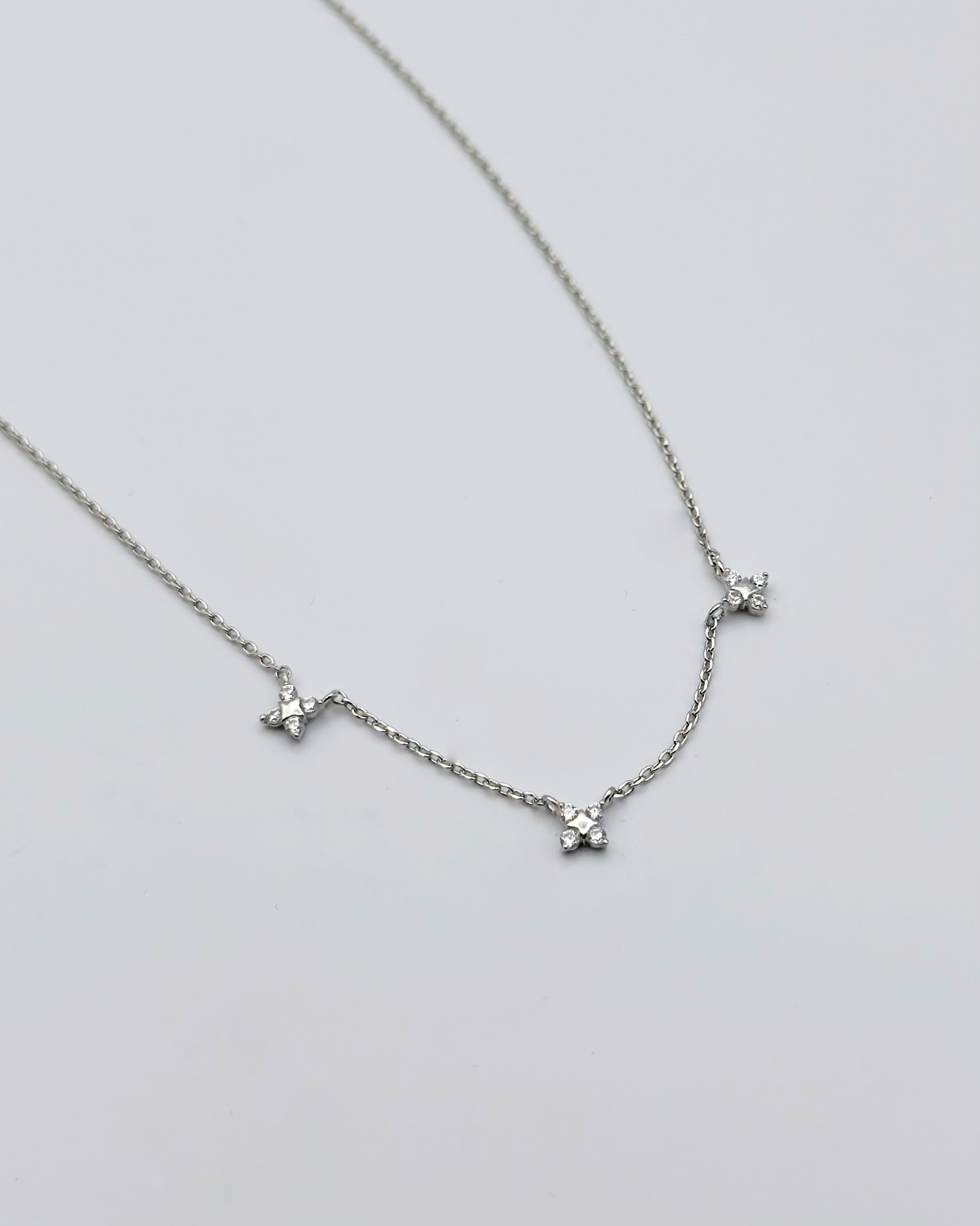 Mini Rhinestone Flower Charm Necklace - Blackbird Boutique