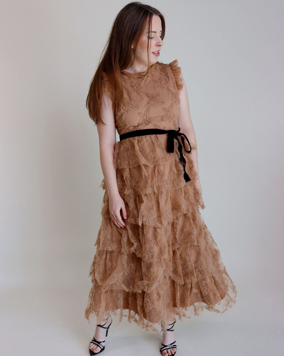 Mesh tiered dress sale