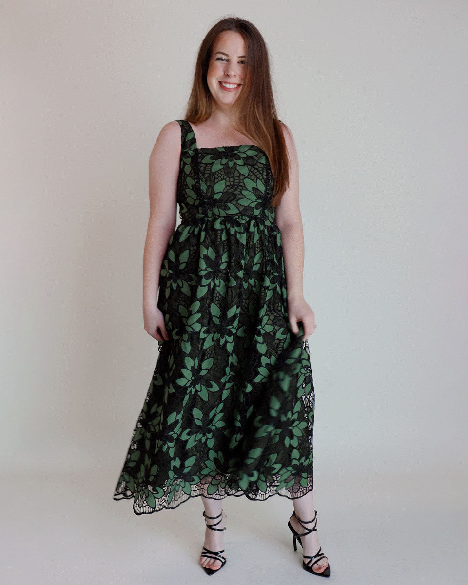 Sophia Green Lace Dress - Blackbird Boutique