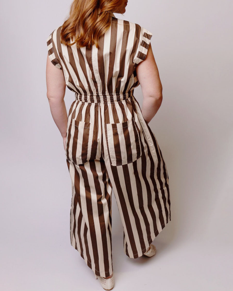 Tatum Sleeveless Wide Leg Striped Jumpsuit