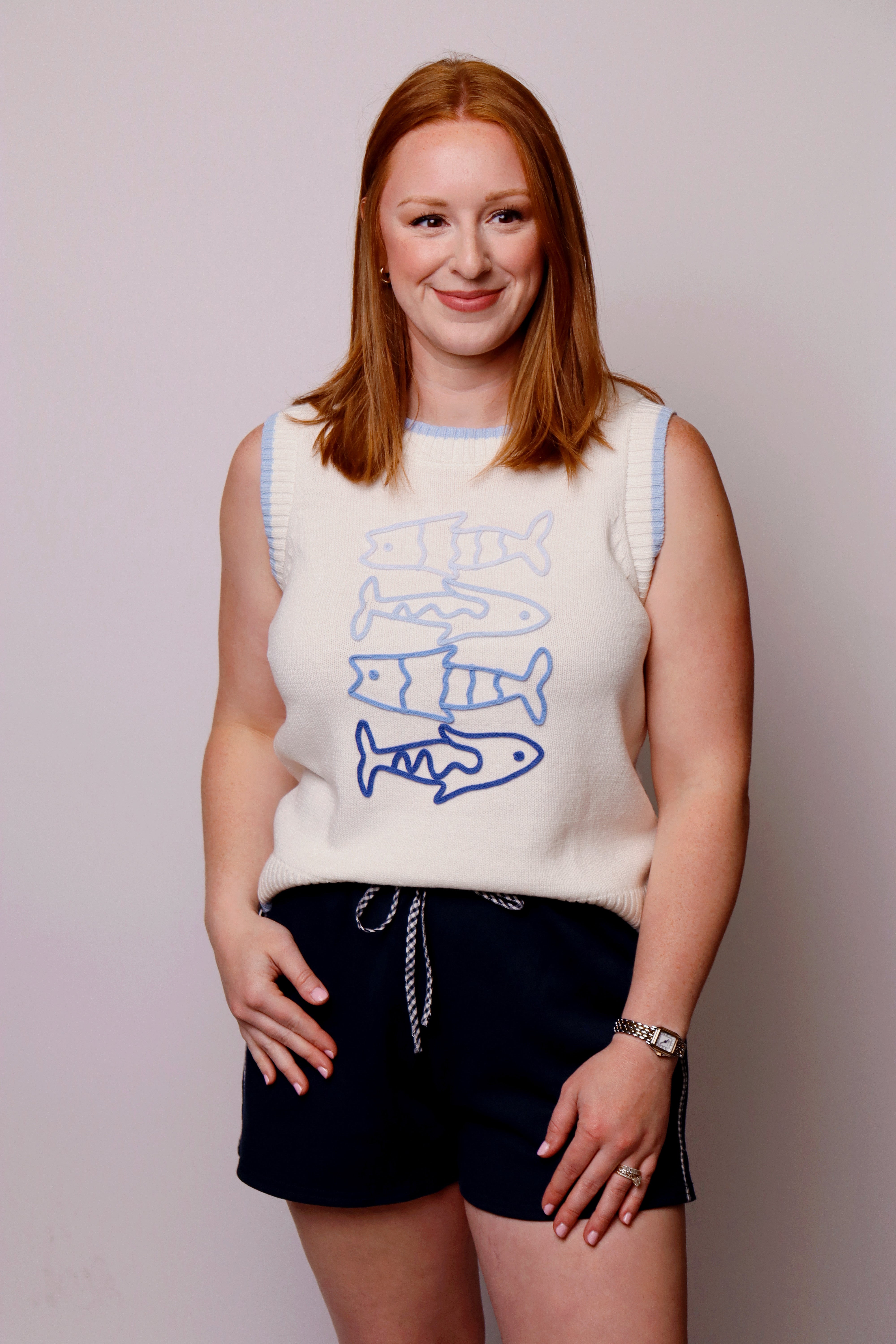 Angel Sardine Embroidered Sweater Vest - Blackbird Boutique