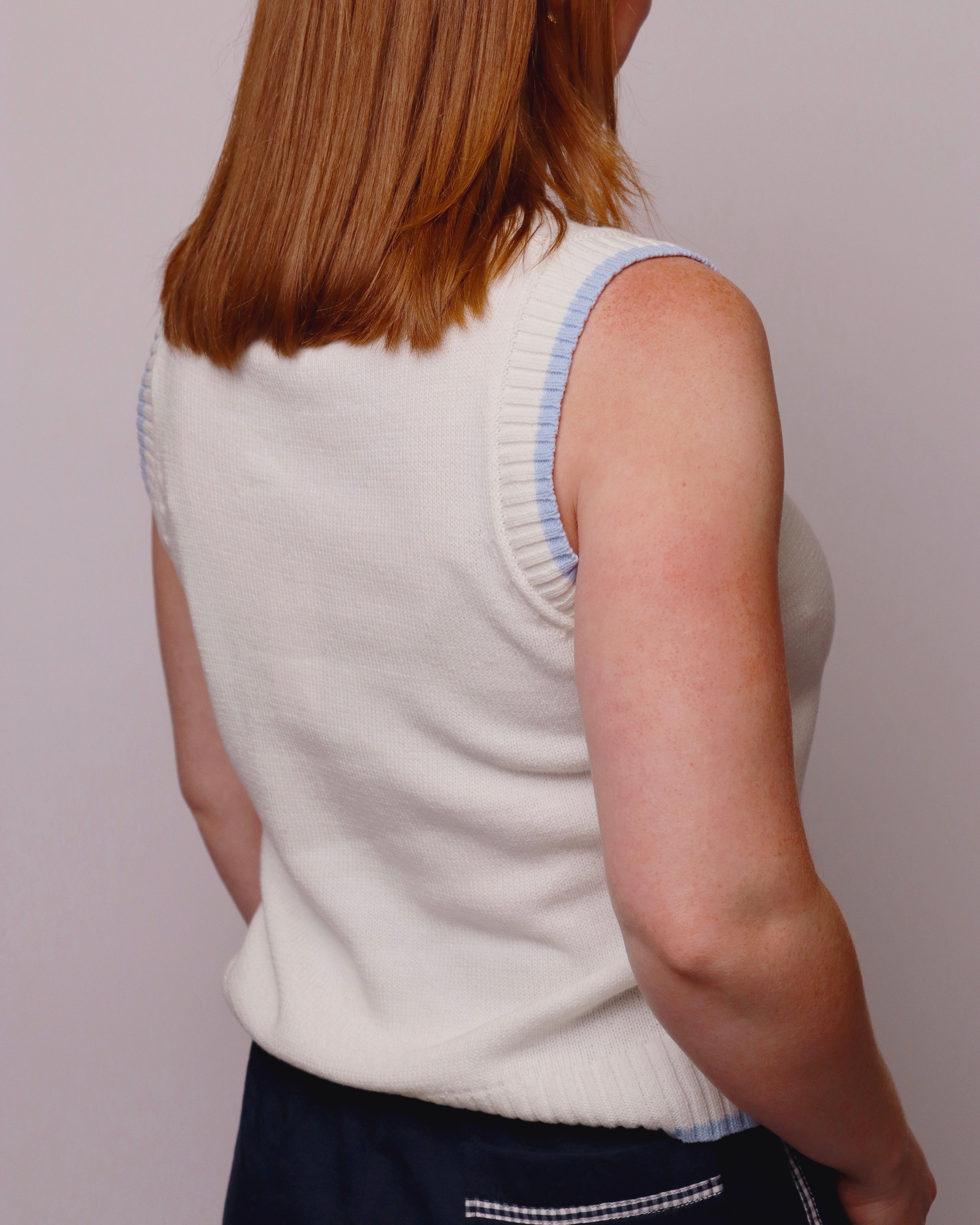 Angel Sardine Embroidered Sweater Vest - Blackbird Boutique