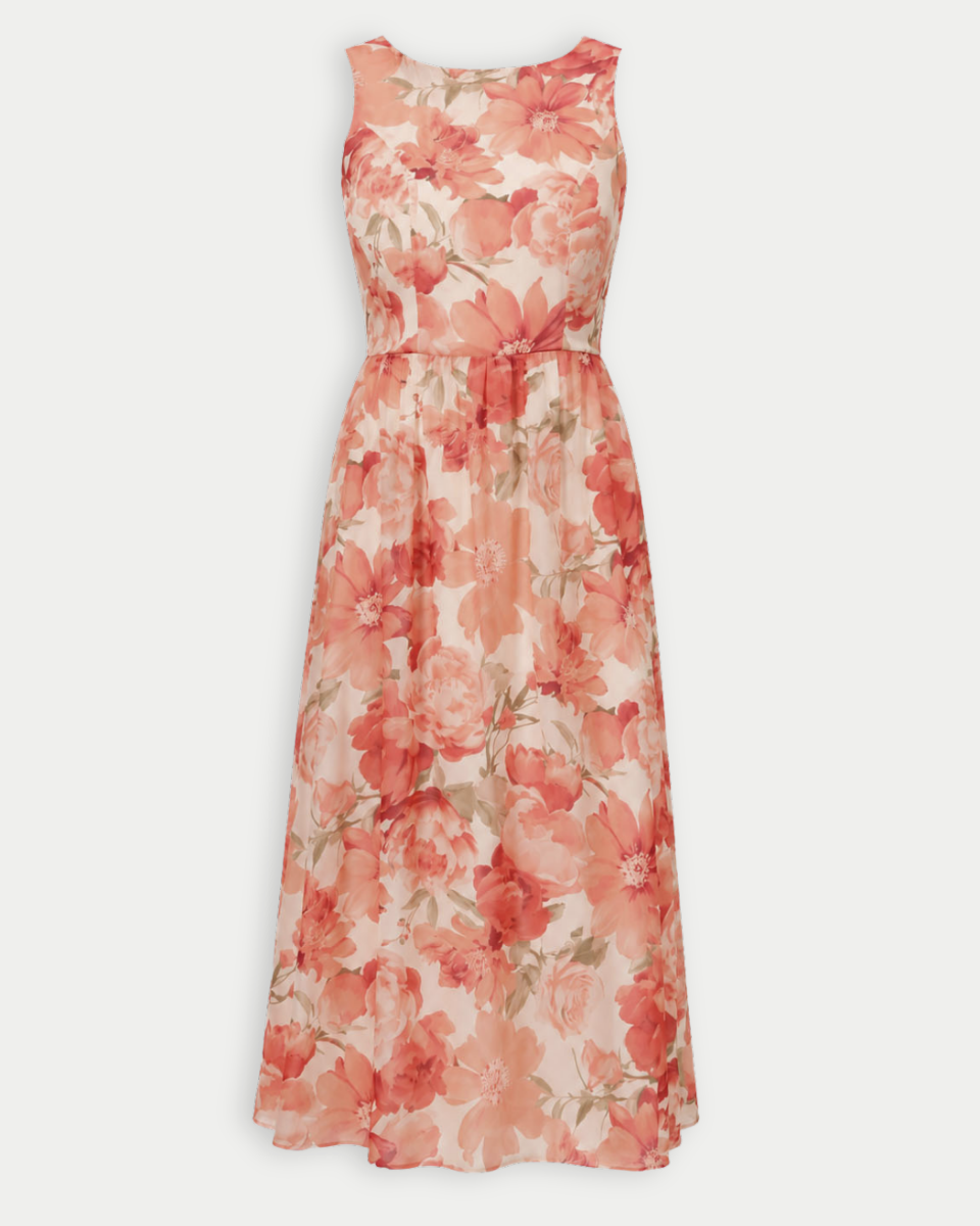 Floral dress with a white background