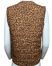 Leopard Print Quilted Vest in Camel - Blackbird Boutique