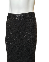 Sequin Bias Maxi Skirt in Black - Blackbird Boutique