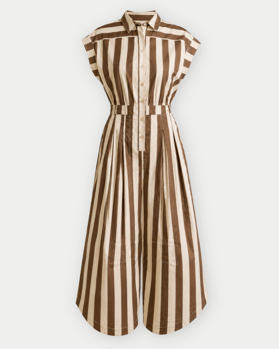 Tatum Sleeveless Wide Leg Striped Jumpsuit