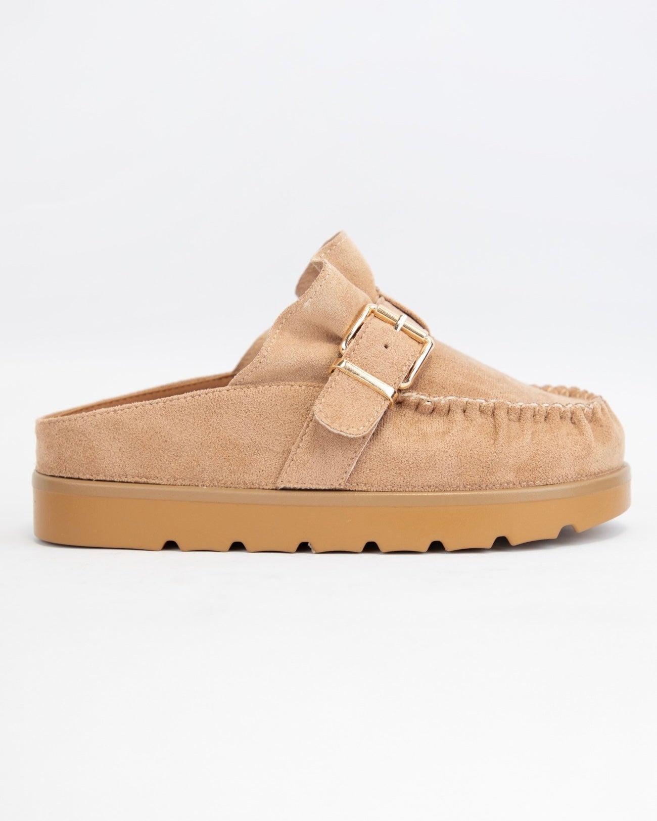 Ruffle Slip-On Moccasin Mule