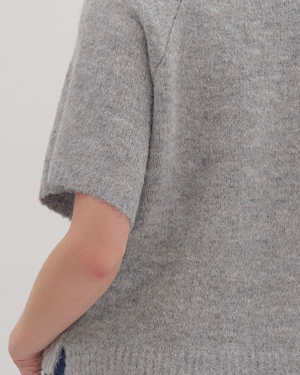 Super Soft Short Sleeve Sweater with Pearl Accents - Blackbird Boutique