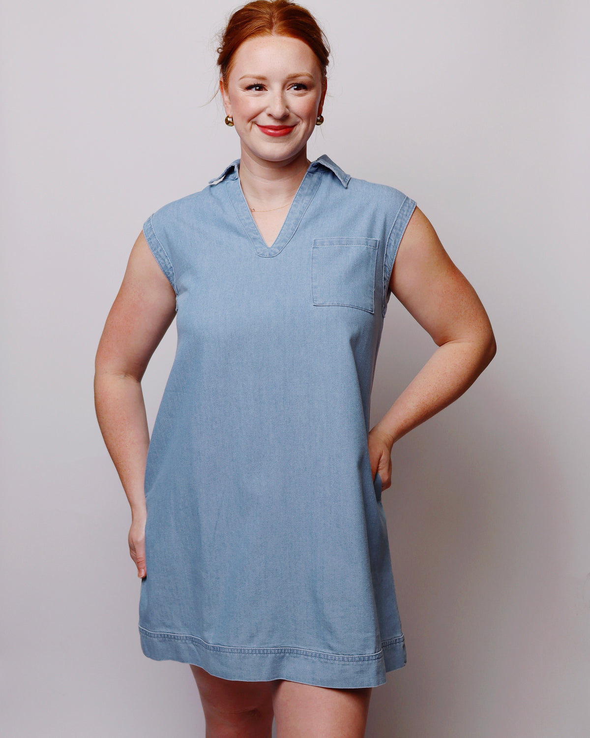 Blythe Denim Sleeveless Mini Dress