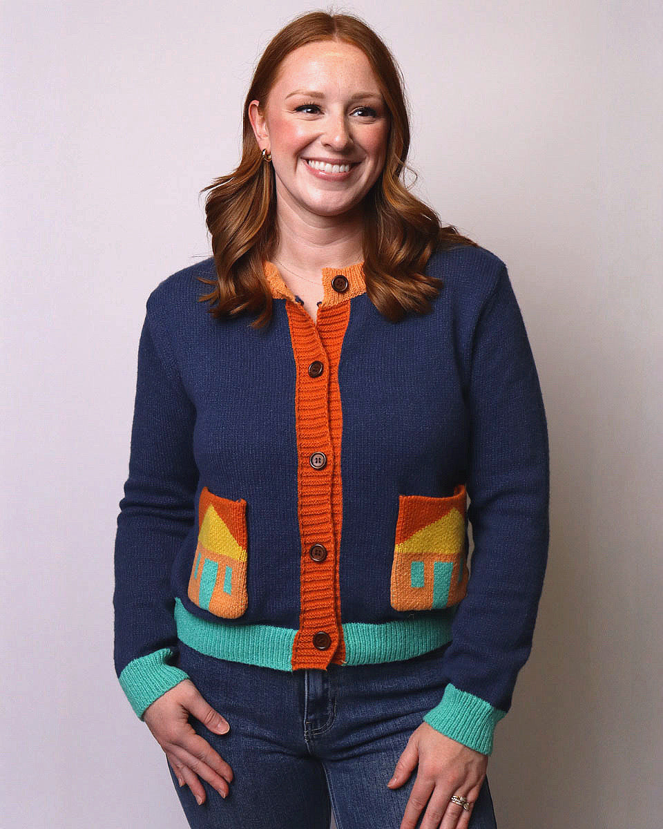 Brea Whimsical House Pocket Knit Cardigan - Blackbird Boutique