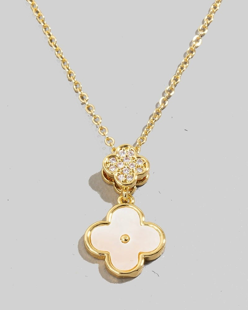 Gold Dipped Clover Charm Necklace - Blackbird Boutique