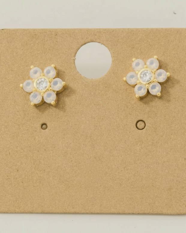 Gold Dipped Dainty Flower Stud Earrings - Blackbird Boutique